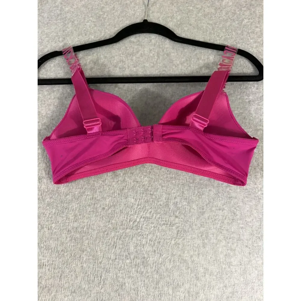 Women's Juicy Couture Bra Hot Pink Logo Strap Size 34B